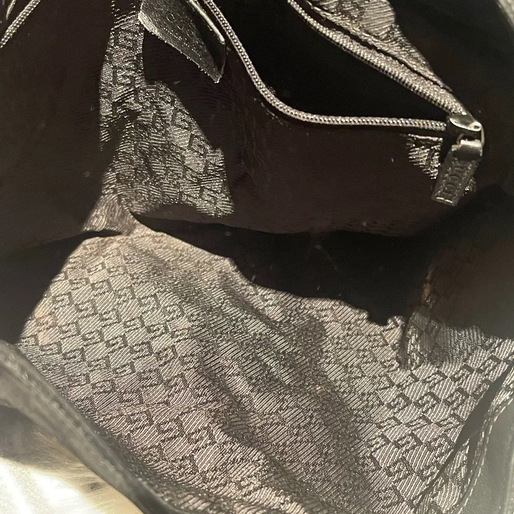 🔥Authentic Gucci Black on black shoulder bag suede and leather 001 4052 - Picture 16 of 16